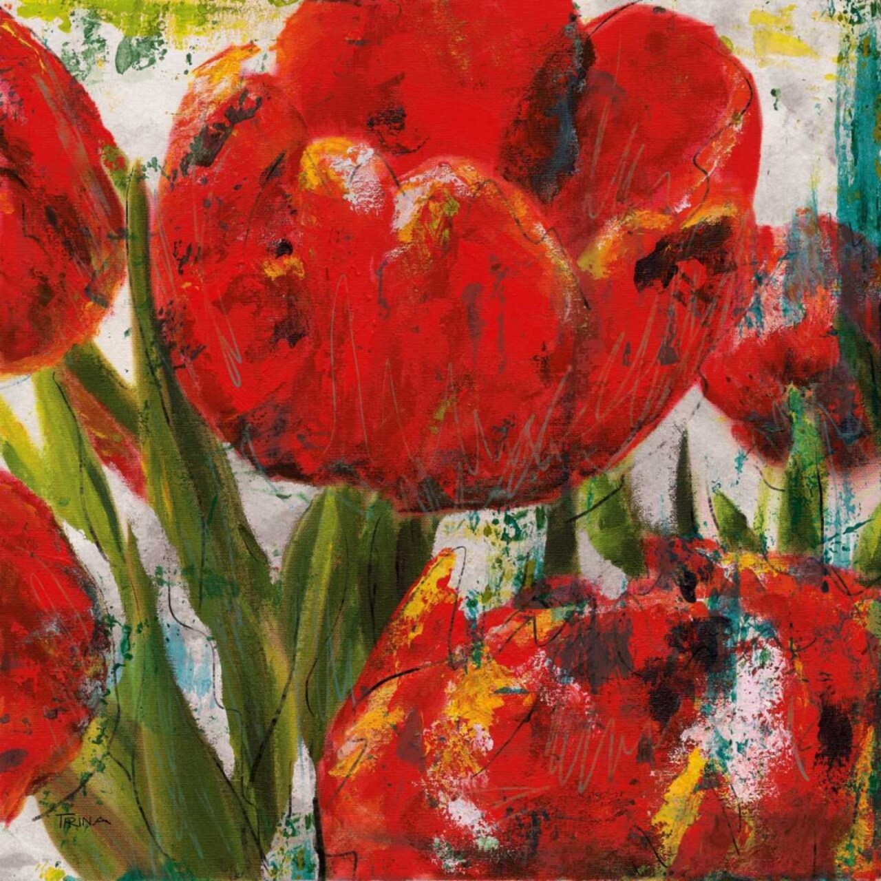 Painted Tulips II Poster Print by Katrina Craven - Item # VARPDX14529